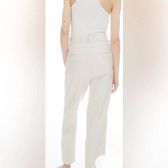 Ankle length slim fit trouser in a stretch weave regular waist with elastication - Picture 3 of 5